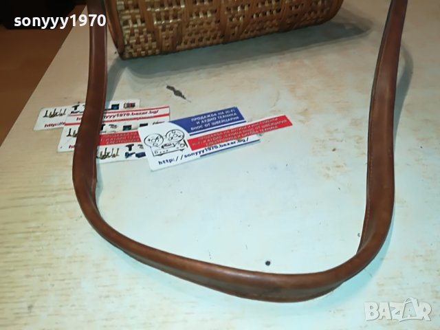 ПЛЕТЕНА ЧАНТА С КОЖЕНИ СТРАНИЦИ 2305232114M, снимка 15 - Антикварни и старинни предмети - 40803541