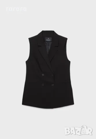 Черен дълъг елек, снимка 4 - Елеци - 48138472