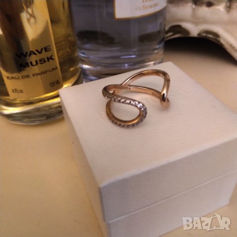 Пандора оригинален сребърен пръстен с  розова позлата , снимка 3 - Пръстени - 37188684