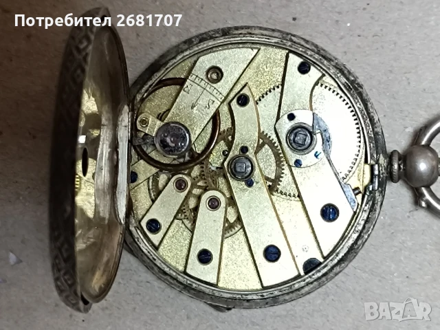 джобен сребърен часовник Swiss , снимка 3 - Джобни - 51375694