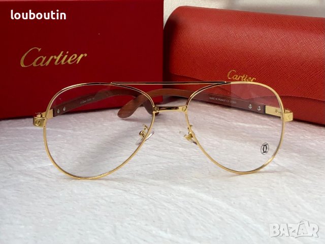 Cartier висок клас мъжки слънчеви очила авиатор с дървени дръжки, снимка 9 - Слънчеви и диоптрични очила - 42843343