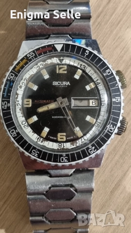 Винтидж автоматичен часовник Sicura Diver с двойна коронка