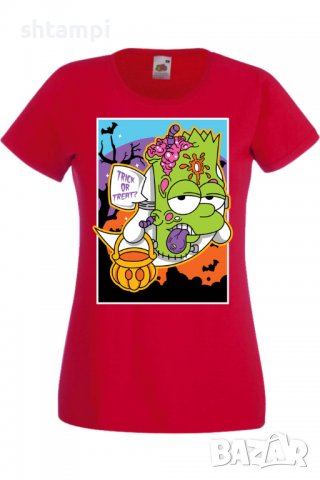 Дамска тениска The Simpsons Bart Simpson 02,Halloween,Хелоуин,Празник,Забавление,Изненада,Обичаи,, снимка 3 - Тениски - 38149422