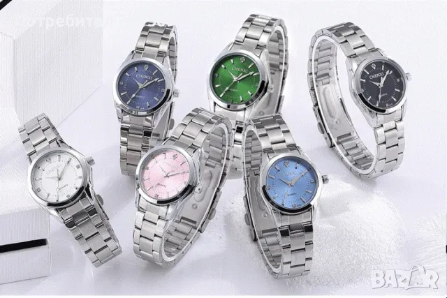 Оригинален Дамски ръчен часовник с кварцов механизъм и метална каишка, снимка 2 - Луксозни - 47856600