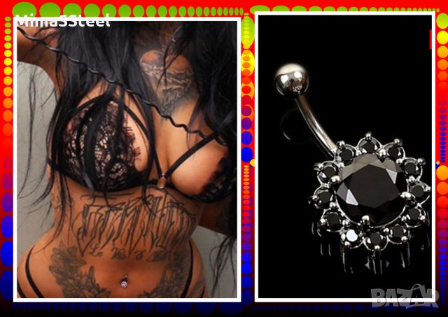 Пиърсинг обица за пъп (piercing), снимка 3 - Обеци - 29273740