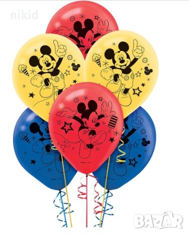 Мики Маус Обикновен надуваем латекс латексов балон парти, снимка 1 - Други - 29338336