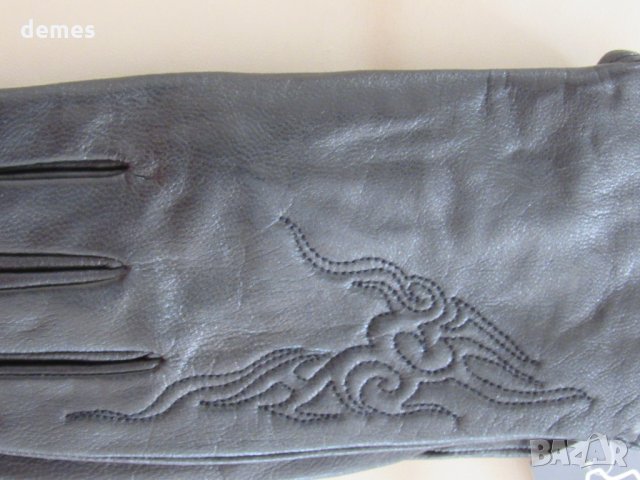 Черни дамски кожени ръкавици с подплата, нови, снимка 2 - Ръкавици - 31968930