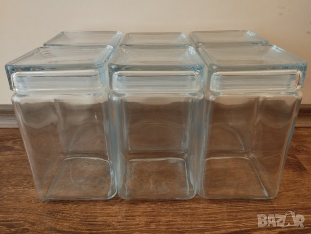 Стъклени буркани за съхранение , снимка 1 - Буркани, бутилки и капачки - 40745299