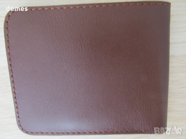 Портфейл от естествена кожа-кафяв, нов, Монголия, снимка 2 - Портфейли, портмонета - 35108940