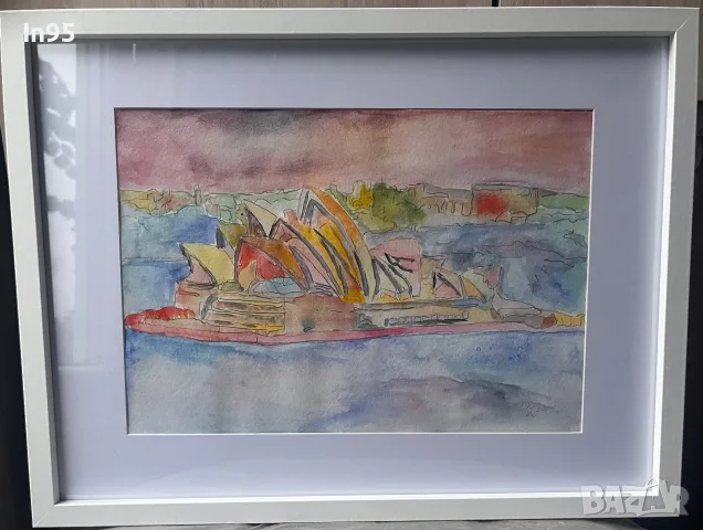 Sydney Opera House – оригинална акварелна картина с рамка