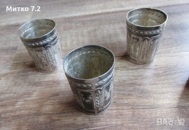 Стар комплект сребърни чашки , снимка 3 - Антикварни и старинни предмети - 32106419