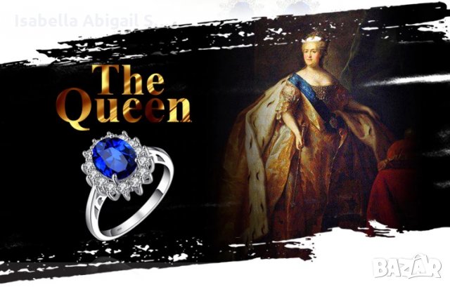 Изящен сребърен пръстен със син сапфир, снимка 2 - Пръстени - 30531268