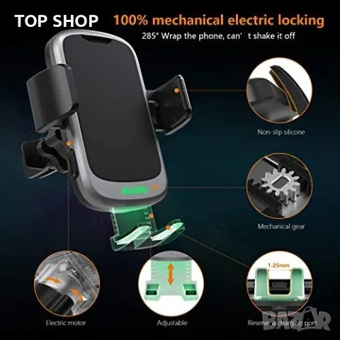 Ново 15W безжично зарядно за кола автомобил универсална Стойка телефон