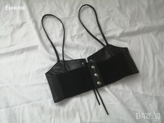 Кожен корсет-колан с презрамки и връзки р-р M и L , снимка 8 - Корсети, бюстиета, топове - 50862322