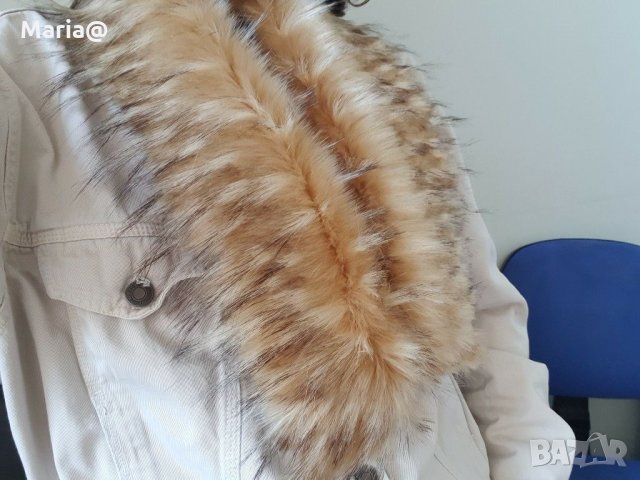 Бежова Пухена яка Еко косъм. 75 см.и 1 м. Пух за качулка Дълъг Изкуствен.Якичка/пух Различни цветове, снимка 4 - Шалове - 30789693