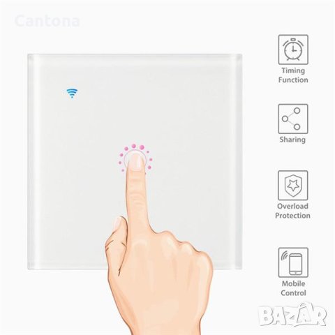 Wi FI сензорен интелигентен превключвател за осветление eWeLink, Alexa, Google Home, снимка 4 - Друга електроника - 40532084