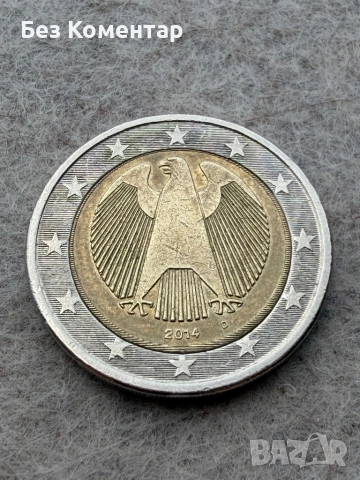 2 ЕВРО - Германия 2014 г. (с дефект), снимка 4 - Нумизматика и бонистика - 54215258