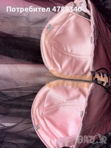 Официална къса рокля тип корсет с розов сатен и черен тюл, снимка 6 - Рокли - 54111694