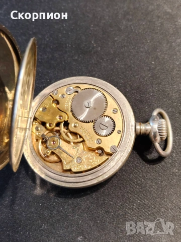 Швейцарски джобен часовник с посребрени капаци - BREVET DEPOSE -  ПРОМОЦИЯ, снимка 9 - Джобни - 48366714