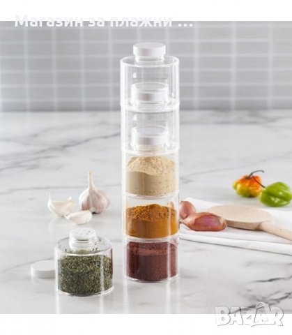 КОМПЛЕКТ 6 БУРКАНЧЕТА ЗА ПОДПРАВКИ SPICE TOWER - код 2187, снимка 5 - Аксесоари за кухня - 34206407