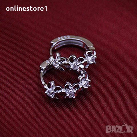  Сребърни обеци 925 - Мини Халки Камелия Код: BX502, снимка 5 - Обеци - 33746274