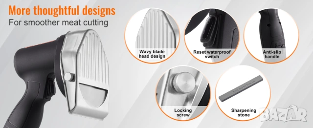 Професионален нож за дюнер кебап, с батерия, безжична, резачка за дюнер месо, машина за рязане , снимка 6 - Ножове - 54088201