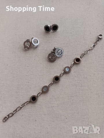 Комплект от 3 чифта обеци и гривна неръждаема стомана, Спиди/лично предаване