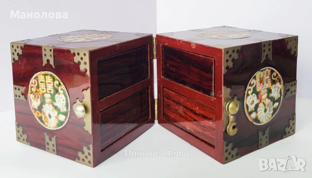 Две корейски кутии за бижута Najeonchilgi (나전칠기)., снимка 3 - Антикварни и старинни предмети - 51927955