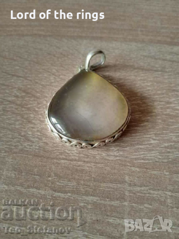 Голяма сребърна висулка с ахат, снимка 5 - Колиета, медальони, синджири - 44673625