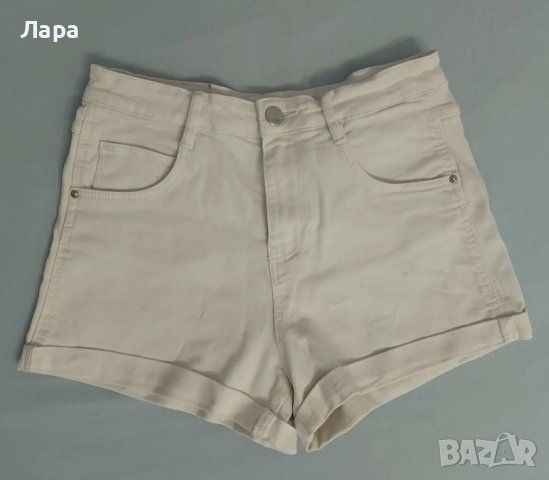 Ярко бели къси панталонки с висока талия Zara Trafaluc