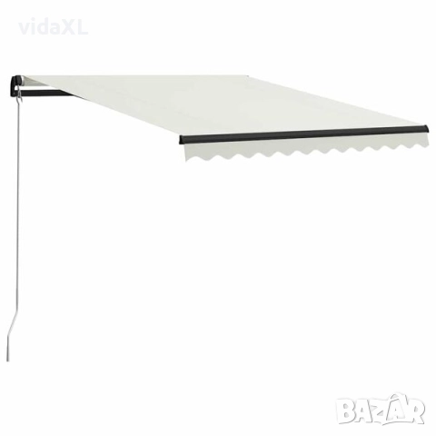 vidaXL Ръчно прибираща се тента с LED, 300x250 см, кремава(SKU:3055221), снимка 2 - Градински мебели, декорация  - 52921003