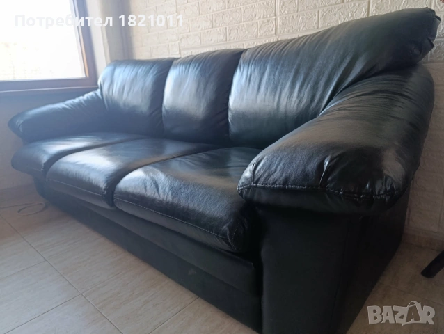 кожен диван, снимка 2 - Дивани и мека мебел - 53075422