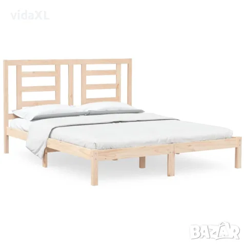 vidaXL Рамка за легло без матрак, 160x200 см, масивна чамова дървесина
