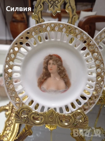 Антикварни чинийки 3бр., снимка 4 - Колекции - 52861009