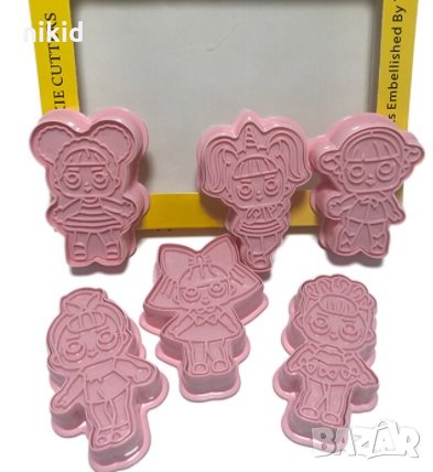 6 бр Кукла LOL L.O.L ЛОЛ Surprise пластмасови разглобяеми резци форми фондан тесто бисквитки резец, снимка 3 - Форми - 31543505