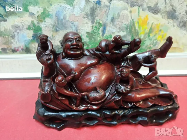 ПРОМО Масивна стара пластика от махагон -Хонг Конг., снимка 2 - Други ценни предмети - 48559225