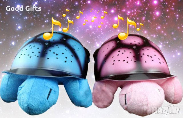 Детска музикална нощна лампа звездно небе - костенурка, снимка 3 - Други - 29525425