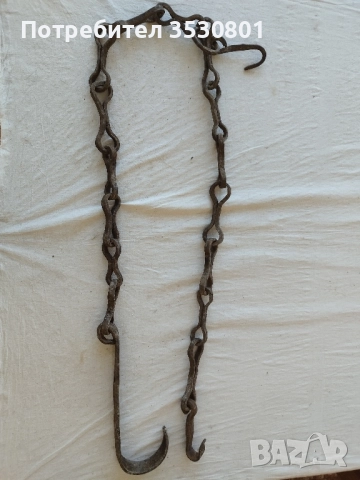 Стар кован синджир за огнище , снимка 2 - Други ценни предмети - 51471161