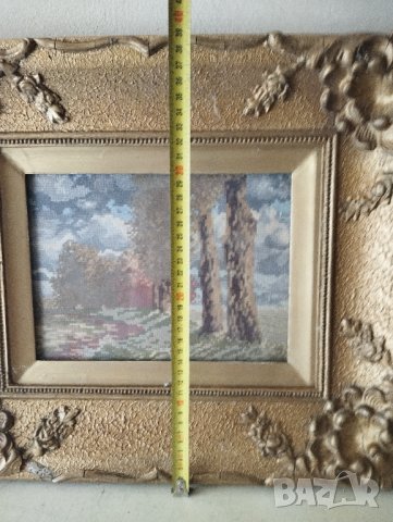 Гоблен в барокова рамка, снимка 5 - Други ценни предмети - 42192394