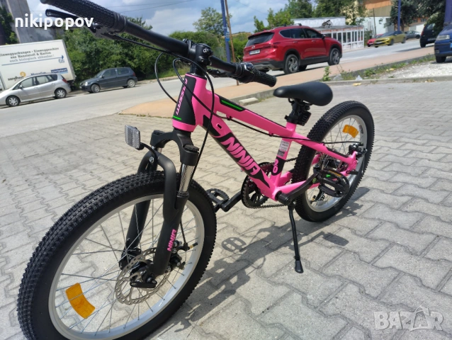 BG Алуминиев велосипед 20" NINJA розов, снимка 7 - Велосипеди - 54334694