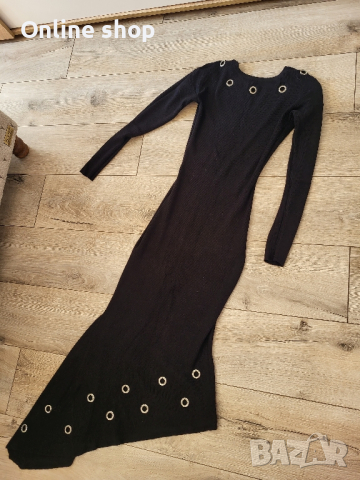 Асимитрична черна рокля, снимка 2 - Рокли - 44922195