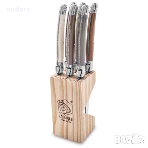 Комплект 6 ножa за стекове с дървена поставка Laguiole Style de Vie Premium Treasure, снимка 2 - Прибори за хранене, готвене и сервиране - 42176528
