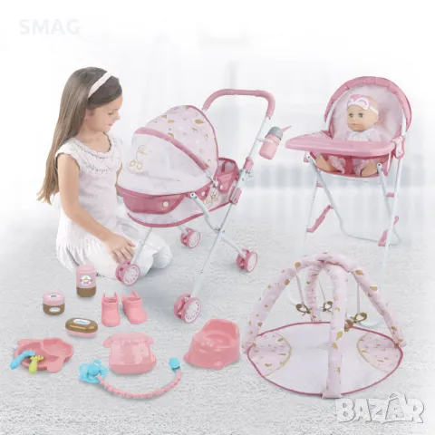 Игрален комплект със седалка за количка за кукли и аксесоари със звуци S_1232288, снимка 2 - Кукли - 48212330