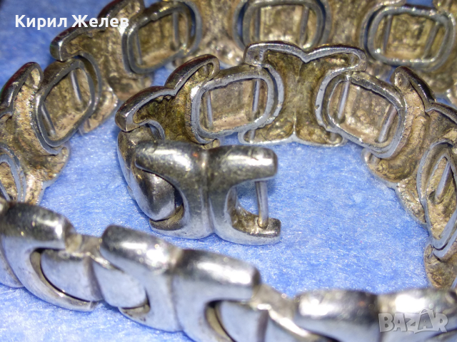 ВИНТИДЖ СРЕБЪРНА ГРИВНА ВИСОКА ПРОБА СРЕБРО с БЯЛА ПОЗЛАТА МАЙСТОРСКА РЪЧНА БИЖУТЕРСКА РАБОТА 43779, снимка 9 - Гривни - 44664522