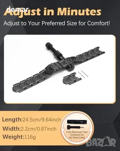 Jeracol Magnetic Bracelet за мъже – магнитна гривна от титанова стомана, 3 реда магнити, сгъваем, снимка 7 - Гривни - 55849731
