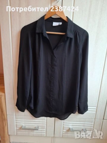 Черна дамска риза VILA, снимка 2 - Ризи - 53253152