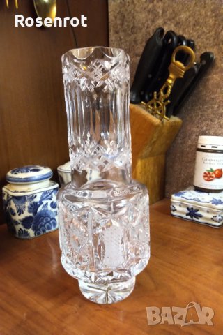 Бохемия великолепна кристална ваза в стил Арт Деко , снимка 1 - Вази - 30925042