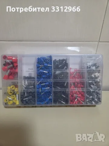 Комплект от 1200 броя изолирани тръбни кабелни накрайници (фероли) IDESION Terminal Assortment