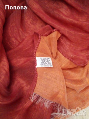 Италиански шал коприна и лен, снимка 4 - Шалове - 31985240