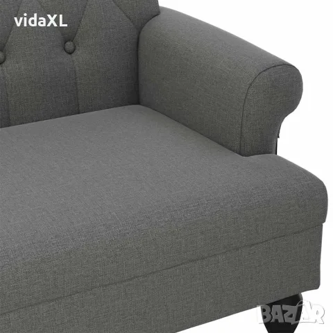 vidaXL Пейка с облегалка, тъмносива, 120x62x75,5 см, плат, снимка 7 - Дивани и мека мебел - 56147441
